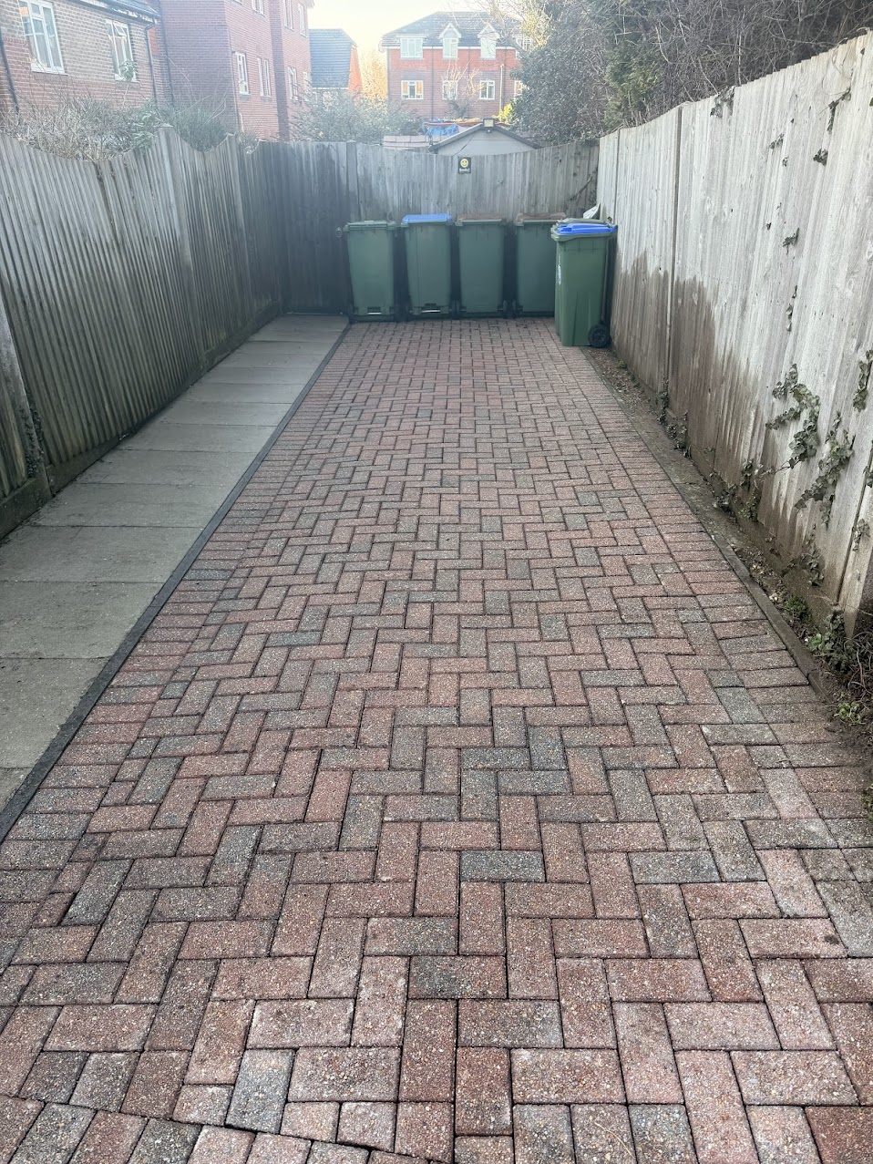 Block paved driveway cleaning result